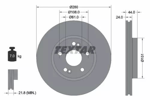 Remschijf TEXTAR 92113803)