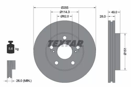 Remschijf TEXTAR 92077600)