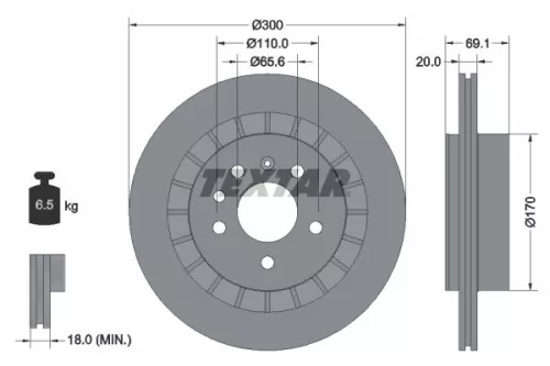 Remschijf TEXTAR 92164900)