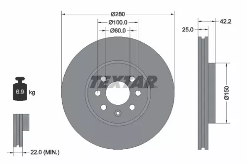 Remschijf TEXTAR 92124603)