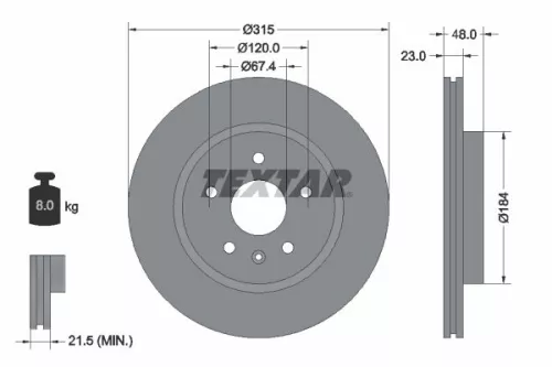 Remschijf TEXTAR 92187303)
