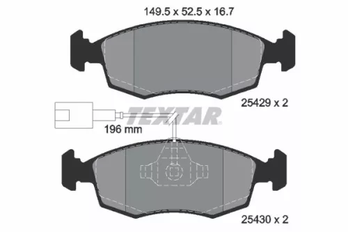 Brake Pad Set, disc brake TEXTAR 2542901)