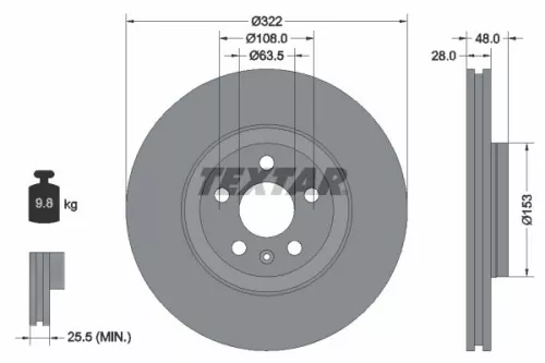 Remschijf TEXTAR 92287405)