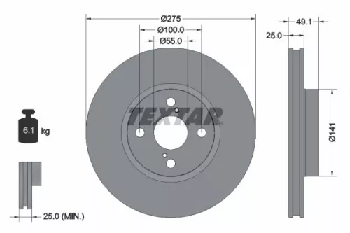 Remschijf TEXTAR 92126003)
