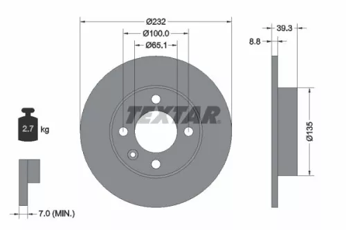 Brake Disc TEXTAR 92098203)
