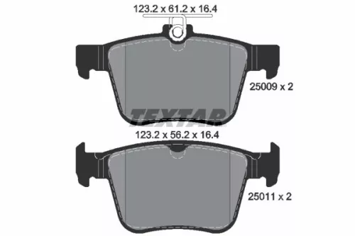 Brake Pad Set, disc brake TEXTAR 2500901)