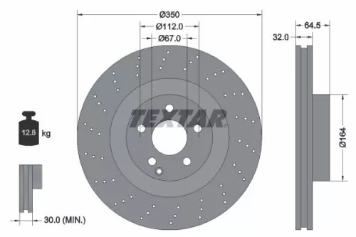 Remschijf TEXTAR 92176405)
