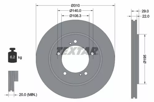 Remschijf TEXTAR 92170503)