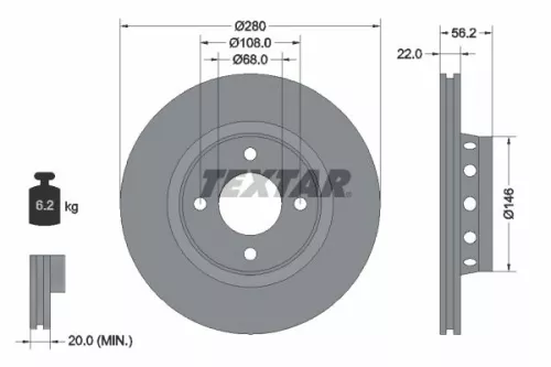 Remschijf TEXTAR 92060600)