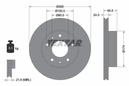 Brake Disc TEXTAR 92116703)