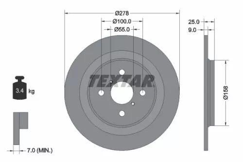 Remschijf TEXTAR 92161903)
