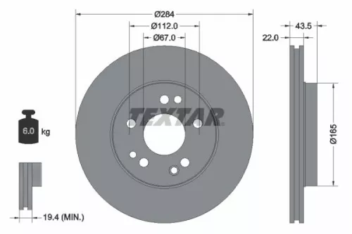 Remschijf TEXTAR 92031900)