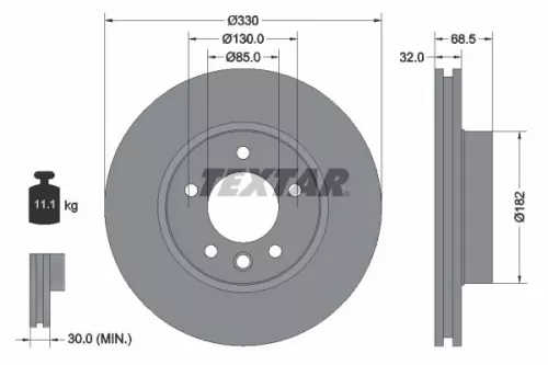 Remschijf TEXTAR 92121605)