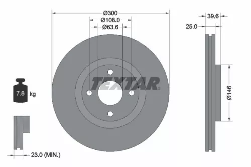 Remschijf TEXTAR 92315503)