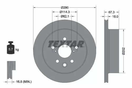 Remschijf TEXTAR 92334403)