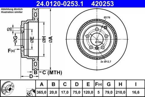 Remschijf ATE 24.0120-0253.1)