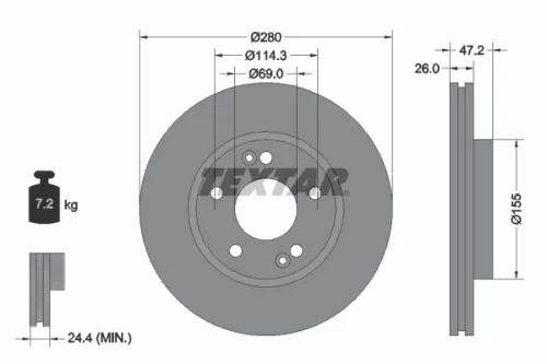 Remschijf TEXTAR 92161605)