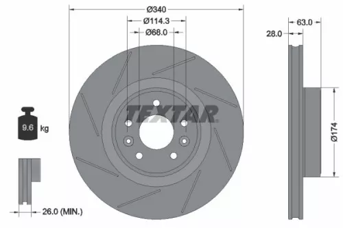 Remschijf TEXTAR 92282205)