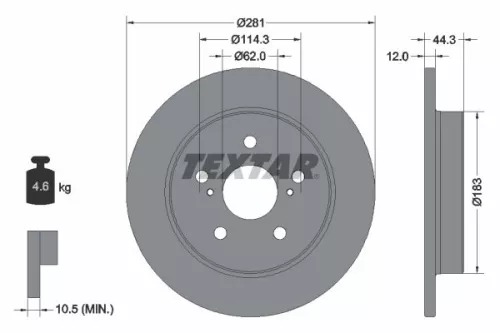 Remschijf TEXTAR 92301403)