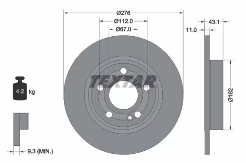 Remschijf TEXTAR 92316803)