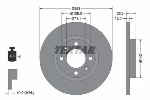 Remschijf TEXTAR 92325903)