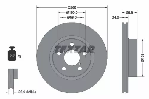 Remschijf TEXTAR 92081900)
