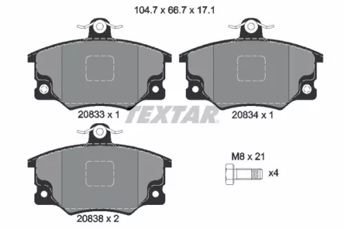 Brake Pad Set, disc brake TEXTAR 2083302)