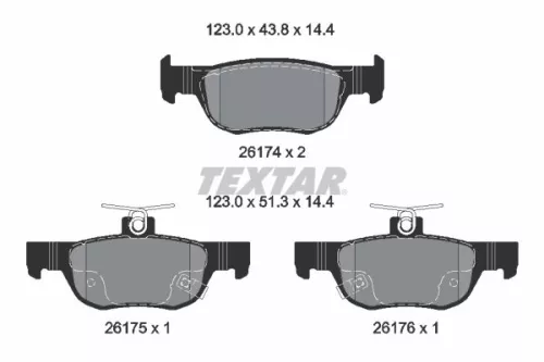 Remblokkenset, schijfrem TEXTAR 2617401)
