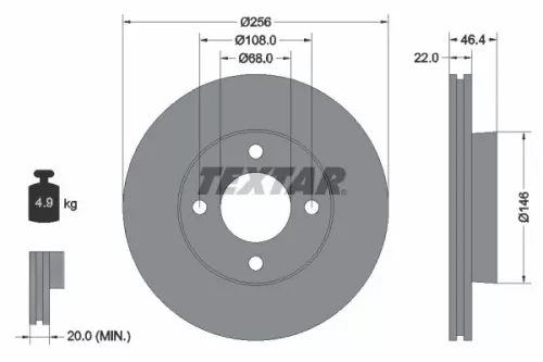 Remschijf TEXTAR 92026000)