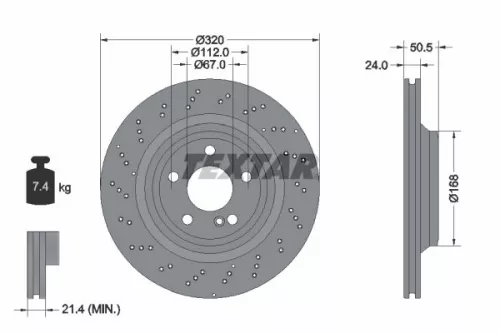 Remschijf TEXTAR 92317505)