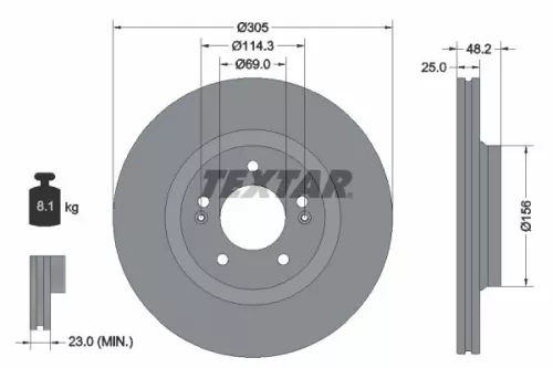 Remschijf TEXTAR 92333203)
