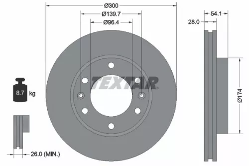 Remschijf TEXTAR 92164500)