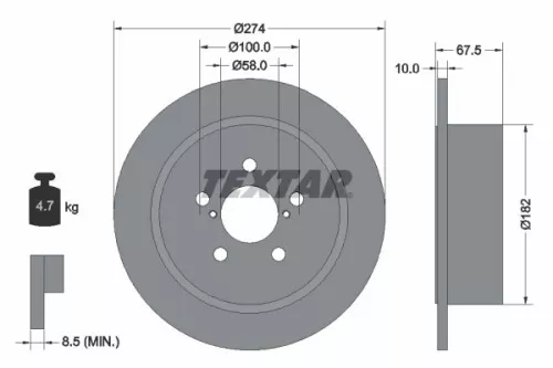 Remschijf TEXTAR 92167800)