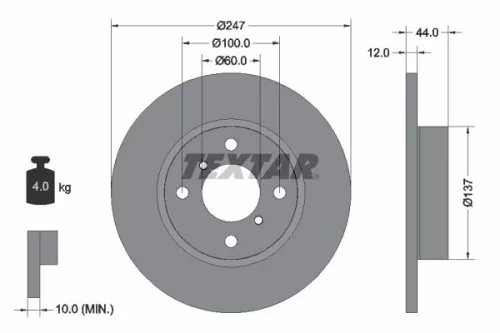 Remschijf TEXTAR 92110803)