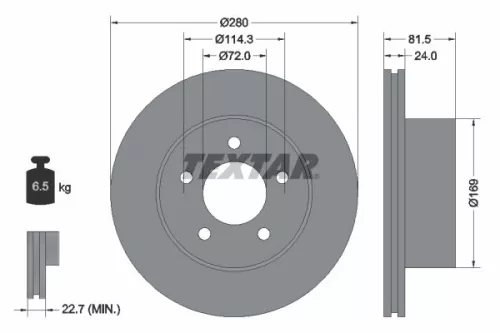 Remschijf TEXTAR 92113500)
