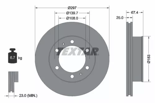 Remschijf TEXTAR 92222600)