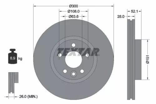 Remschijf TEXTAR 92196905)