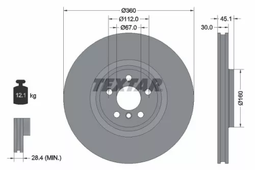 Remschijf TEXTAR 92307303)