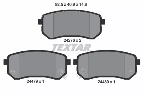 Brake Pad Set, disc brake TEXTAR 2427601)