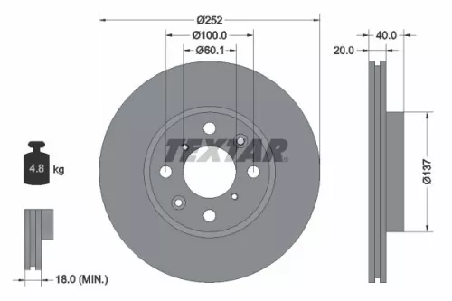 Remschijf TEXTAR 92148903)