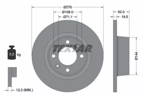 Remschijf TEXTAR 92107900)