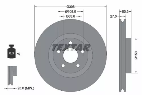 Remschijf TEXTAR 92306703)