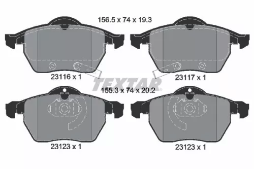 Brake Pad Set, disc brake TEXTAR 2311701)
