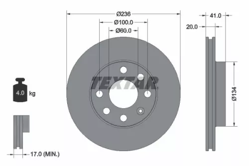 Remschijf TEXTAR 92029603)