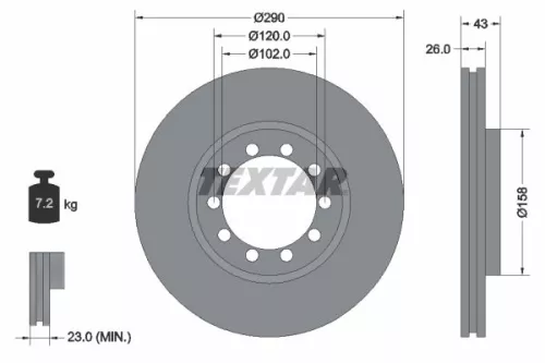 Remschijf TEXTAR 93117500)