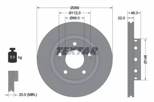 Remschijf TEXTAR 92098400)