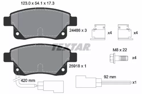 Brake Pad Set, disc brake TEXTAR 2448601)