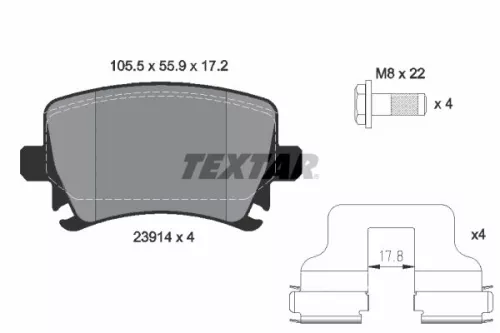 Brake Pad Set, disc brake TEXTAR 2391401)