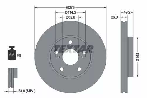Remschijf TEXTAR 92163703)