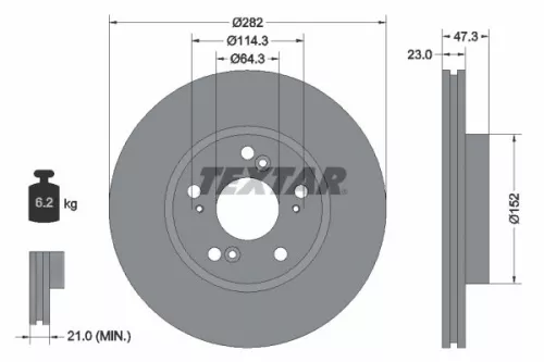 Remschijf TEXTAR 92128400)